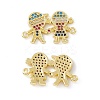 Brass Micro Pave Cubic Zirconia Connector Charms KK-E068-VC083-1