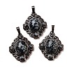 Natural Snowflake Obsidian Rhombus Pendants G-K363-02R-14-1
