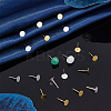 12Pcs 2 Colors 925 Sterling Silver Flat Pad Stud Earring Findings STER-DC0001-62B-5