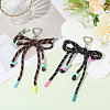 2Pcs 2 Colors Acrylic & Polyester Bowknot Pendant Decorations HJEW-GF0001-61-3