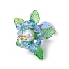 Glass with Round Shell Pearl and Acrylic Charms Pendants PALLOY-MZ00647-03-4