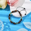 Non-Magnetic Synthetic Hematite & Synthetic Citrine & Natural Yellow Tiger Eye Round Beaded Braided Bracelets for Men Women BJEW-JB11185-03-2