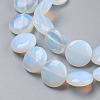Flat Round Opalite Beads Strands G-S110-25-3