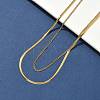 304 Stainless Steel Flat Snake Chain Twisted Chain Double Layer Necklaces NJEW-S453-01G-A-4