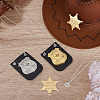 2Pcs 2 Colors PU Leather & Alloy Police Badge with Chain and Belt Blip AJEW-MA0001-24-4