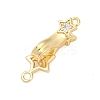 Brass Micro Pave Clear Cubic Zirconia Interlocking Clasps KK-U059-01G-1