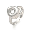Brass Letter Open Cuff Rings for Women RJEW-G313-01Q-P-1
