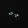 Synthetic Malachite Hexagon Stud Earrings HM7952-1-1