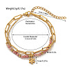 304 Stainless Steel & Natural Rhodochrosite Beaded Double Layer Bracelets FS-WG81BCE-01-1