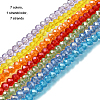 7 Strands 7 Colors Electroplate Transparent Glass Beads Strands EGLA-FP0001-03-2