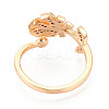 Tropical Leaf Shape Brass Micro Pave Clear Cubic Zirconia Cup Peg Ring Settings KK-T076-12G-3