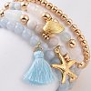 4Pcs 4 Style Natural & Synthetic Mixed Gemstone Beaded Stretch Bracelets Set BJEW-JB09115-2