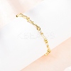 Brass Micro Pave Clear Cubic Zirconia Link Chain Bracelets for Women BJEW-D387-02G-1