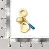 Brass Micro Pave Clear Cubic Zirconia European Dangle Charms KK-A296-04A-G-3