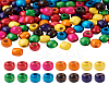 240Pcs 8 Color Craftdady Dyed Natural Maple Wood Beads WOOD-CD0001-06B-LF-17