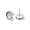 Non-Tarnish 304 Stainless Steel Stud Earring Settings LS-X-STAS-H467-08P-10mm-1