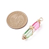 2Pcs 2 Style Two Tone Glass Double Terminated Point Beads Pendants Set PALLOY-JF02538-03-2