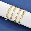 Brass Flower Link Chain Necklaces NJEW-M108-25G-5