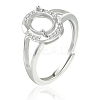 1Pc 925 Sterling Silver Prong Ring Settings STER-BBC0008-59-7