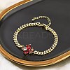 Brass Micro Pave Cubic Zirconia Link Bracelets BJEW-Z082-01G-01-1