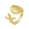 Ocean Beach Series 304 Stainless Steel Cuff Ring RJEW-Q820-02F-1