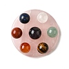 7Pcs 2 Styles Chakra Natural Rose Quartz Base Seven Star Group Display Decorations DJEW-K031-01A-02-1
