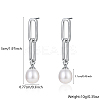 Anti-Tarnish Rhodium Plated 925 Sterling Silver Oval Dangle Stud Earrings KR9373-2-3