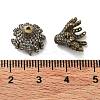 Brass Micro Pave Clear Cubic Zirconia Bead Caps ZIRC-P085-11AB-3