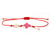 Plastic Imitation Pearl Charm Bracelets GR7958-4-1