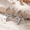 304 Stainless Steel 3 Spike Clip on Nose Rings AJEW-A062-05P-02-3