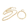 304 Stainless Steel Oval Link Chain Bracelet & Necklace Jewelry Sets SJEW-L199-03G-4