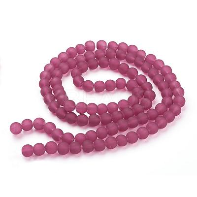 Baking Paint Transparent Glass Bead Strands GLAA-S031-8mm-39-1