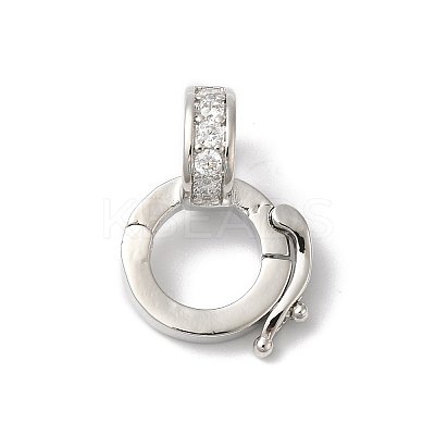 Rack Plating Brass Micro Pave Clear Cubic Zirconia Twister KK-A222-03C-P-1