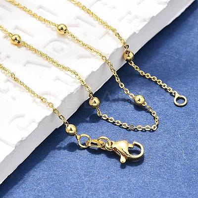 Brass Cable Chain Necklaces NJEW-I247-02G-1