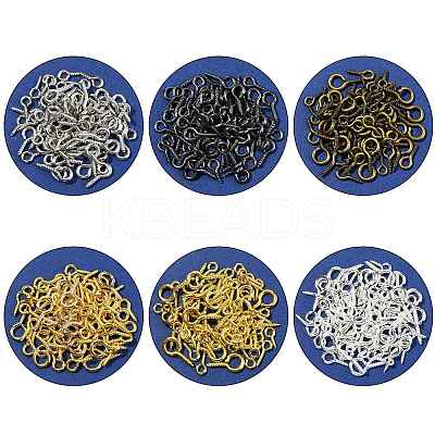 480Pcs 16 Styles Iron Screw Eye Pin Peg Bails IFIN-FS0001-62-1