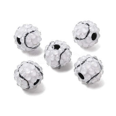 Sports Theme Opaque Acrylic European Beads RB-CBA95A4-04A-05-1