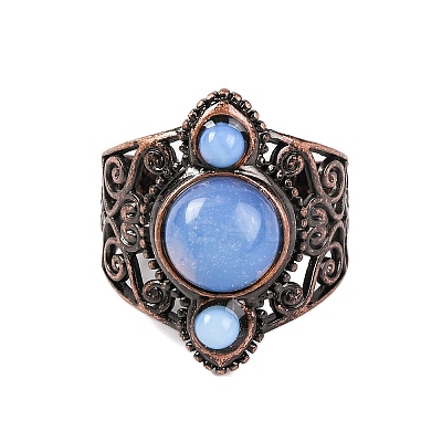Opalite Retro Finger Rings RJEW-B067-01R-12-1