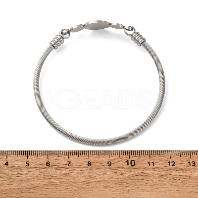 Religion 304 Stainless Steel Bangles for Women LS-BJEW-K280-01P-1