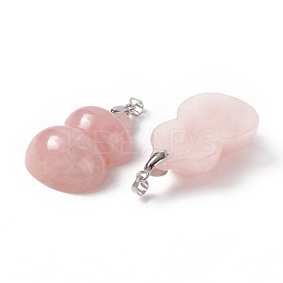 Natural Rose Quartz Pendants G-E135-01P-01-1