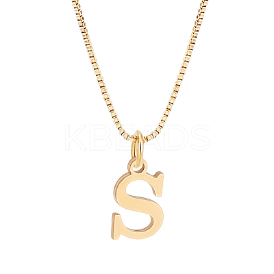 1pc 304 Stainless Steel Letter Pendant Necklaces NJEW-LP0001-38S-G-1