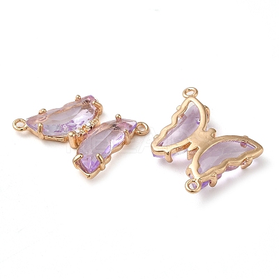 Brass Pave Faceted Glass Connector Charms FIND-Z020-04L-1