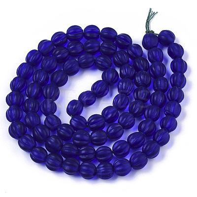Handmade Frosted Lampwork Beads Strands LAMP-T007-08C-1