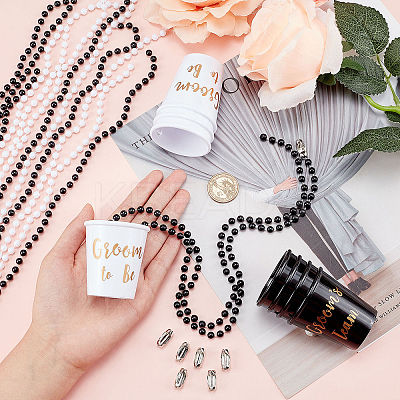 8Sets 2 Colors DIY Word Shot Glass Necklace Making Kits DIY-CP0008-06-1