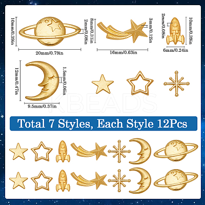Cosmic Theme Zinc Alloy Cabochons FIND-SC0011-74B-1