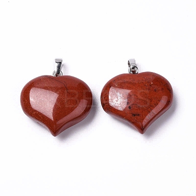 Natural Red Jasper Pendants G-G956-D11-1