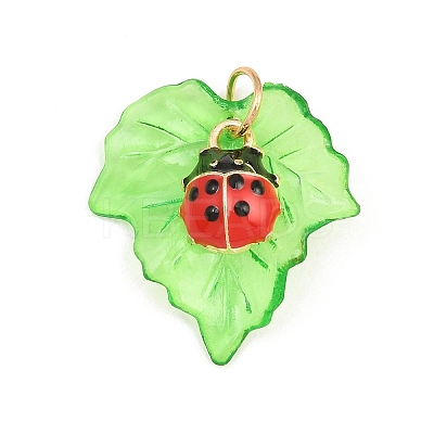 Transparent Resin with Alloy & Enamel Pendants RE-CBA19D0-05A-1
