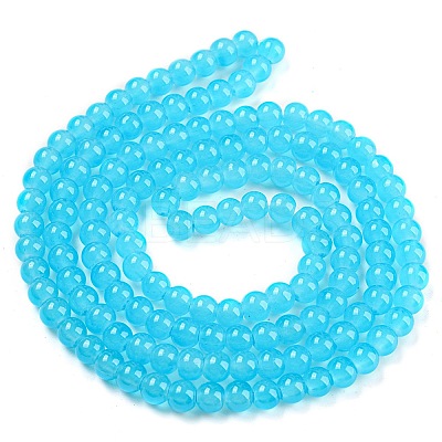 Baking Paint Imitation Jade Glass Round Bead Strands X-DGLA-Q021-6mm-06-1