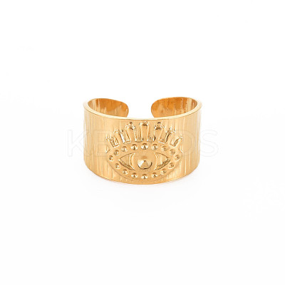 Ion Plating(IP) 304 Stainless Steel Open Cuff Rings Rhinestone Settings STAS-S119-158G-1
