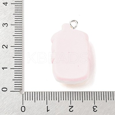 Cute Pig Theme Opaque Resin Pendants RESI-V005-007D-1