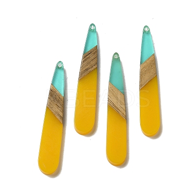 Opaque Resin & Walnut Wood Pendants RESI-D060-A-05-1
